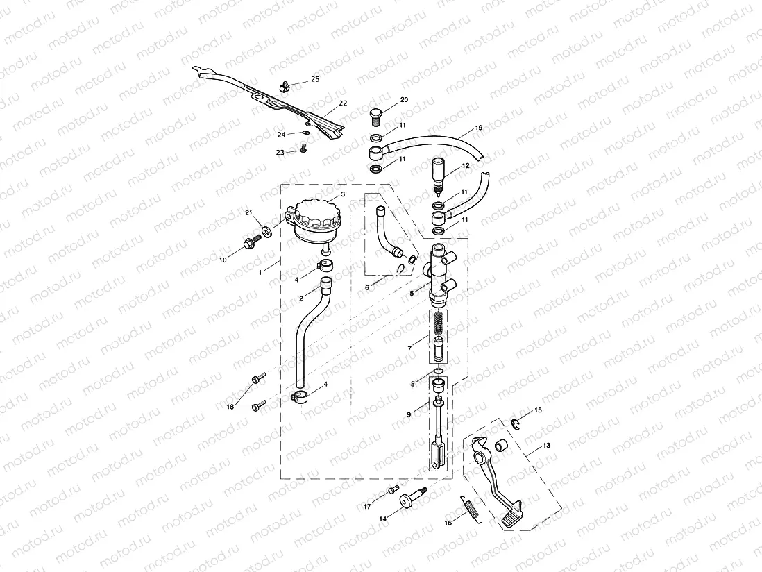 Rear Brake Master Cylinder, Rese