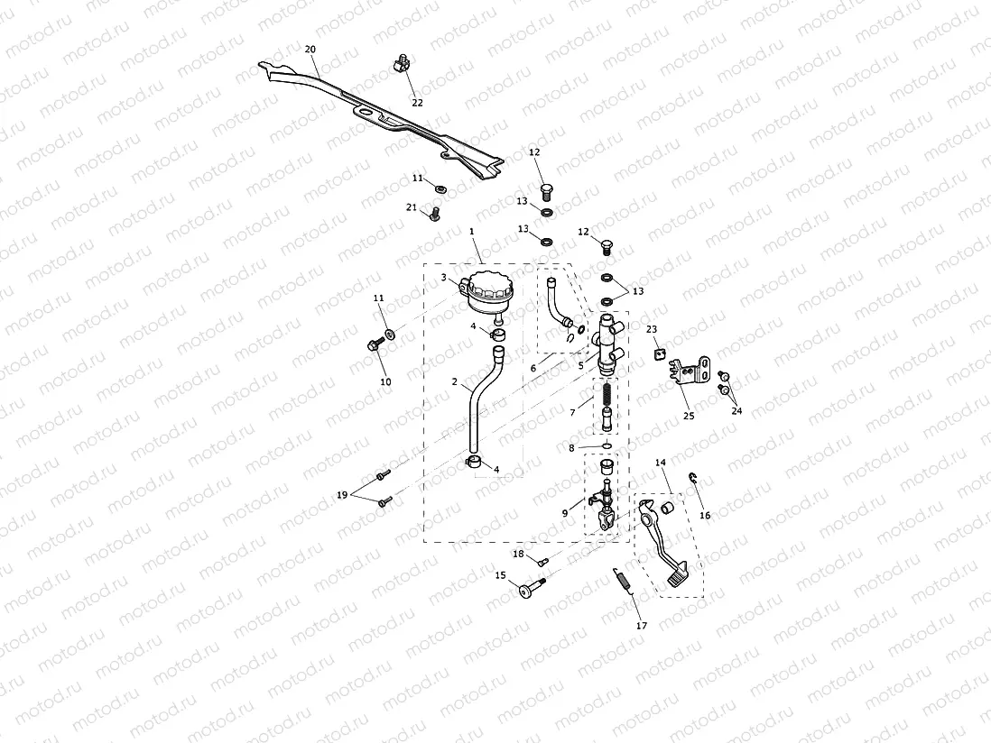 Rear Brake Master Cylinder, Rese