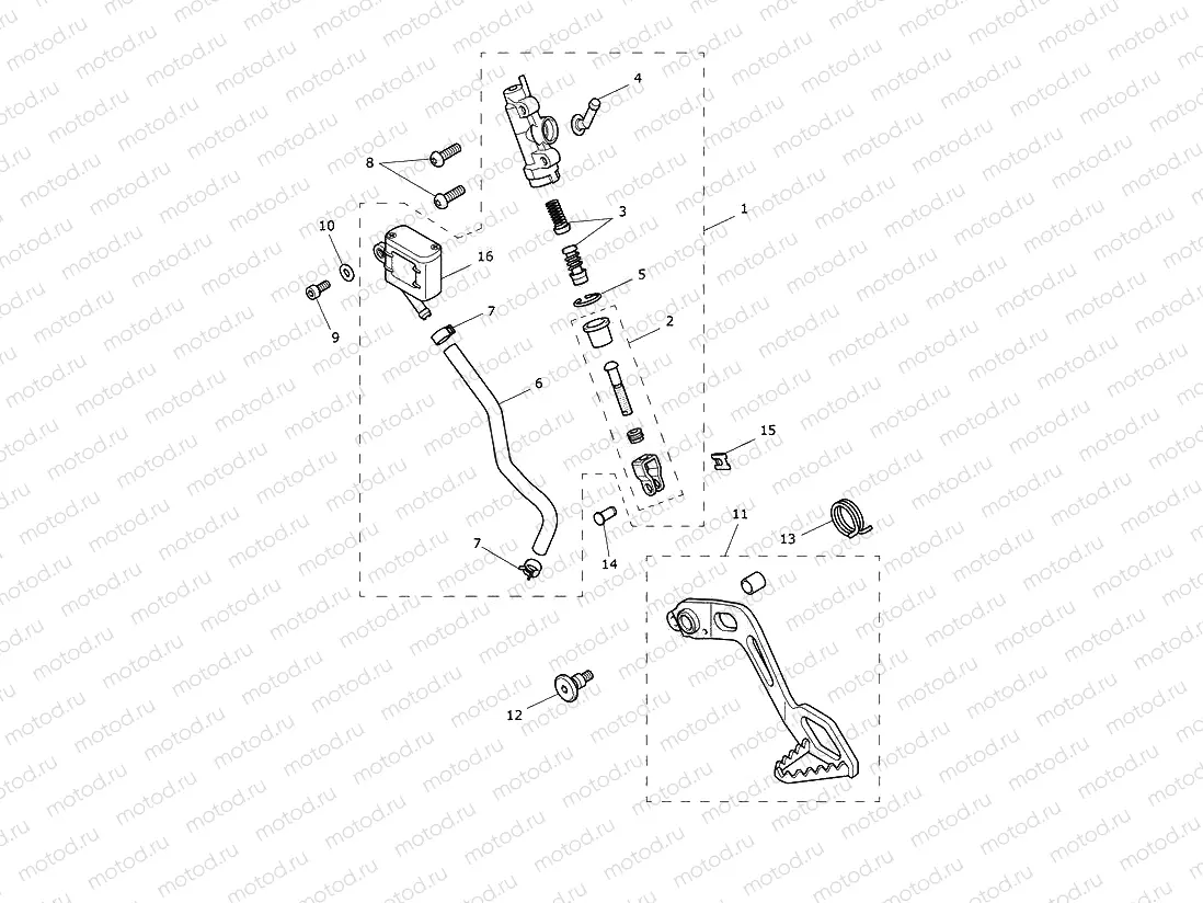 Rear Brake Master Cylinder, Rese