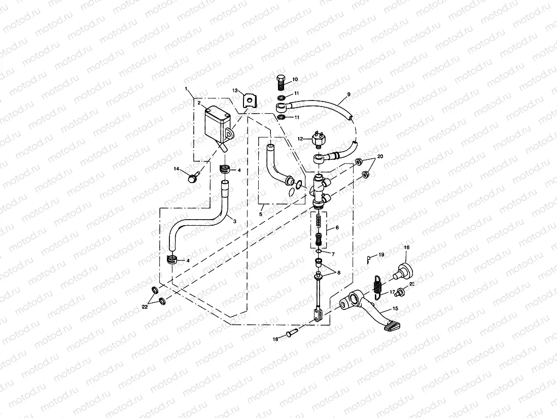 Rear Brake Master Cylinder, Reservoir & Pedal