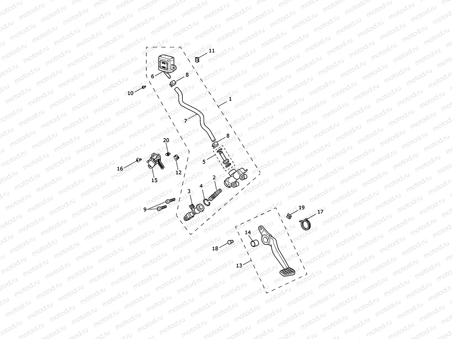 Rear brake master cyliner