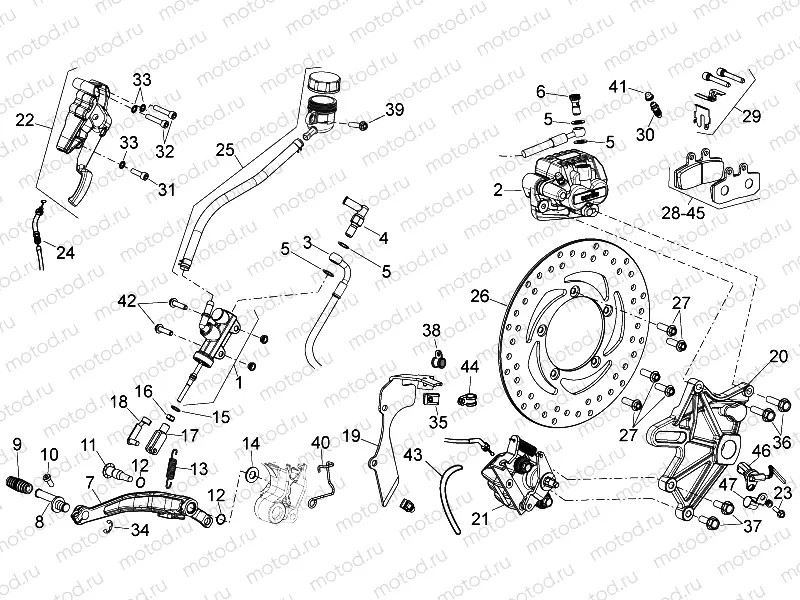 Rear brake system