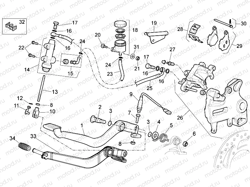 Rear brake system
