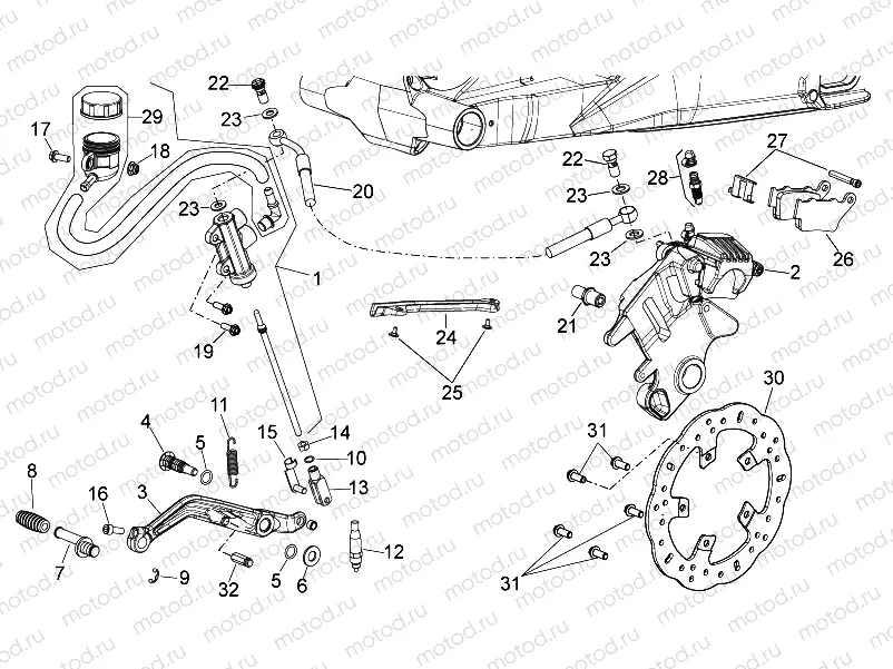 Rear brake system