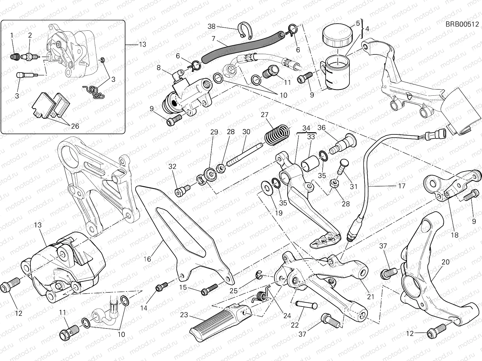 REAR BRAKE SYSTEM [MOD:959,959 AWS]