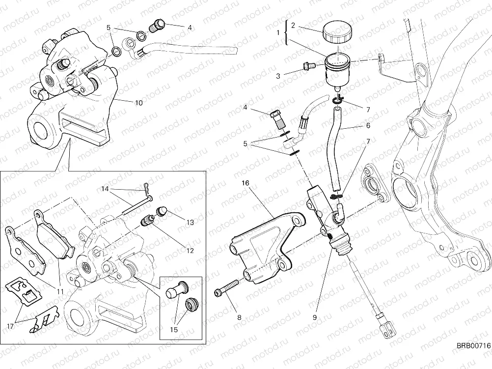 REAR BRAKE SYSTEM [MOD:SCR800DS]