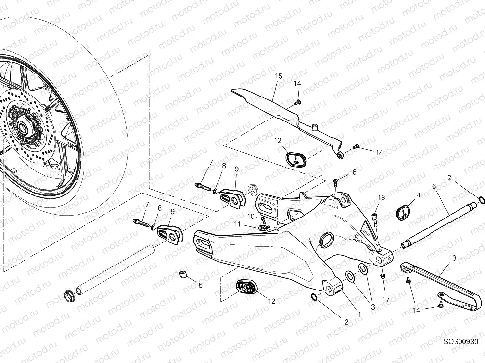 REAR BRAKE SYSTEM [MOD:SCR800FT]