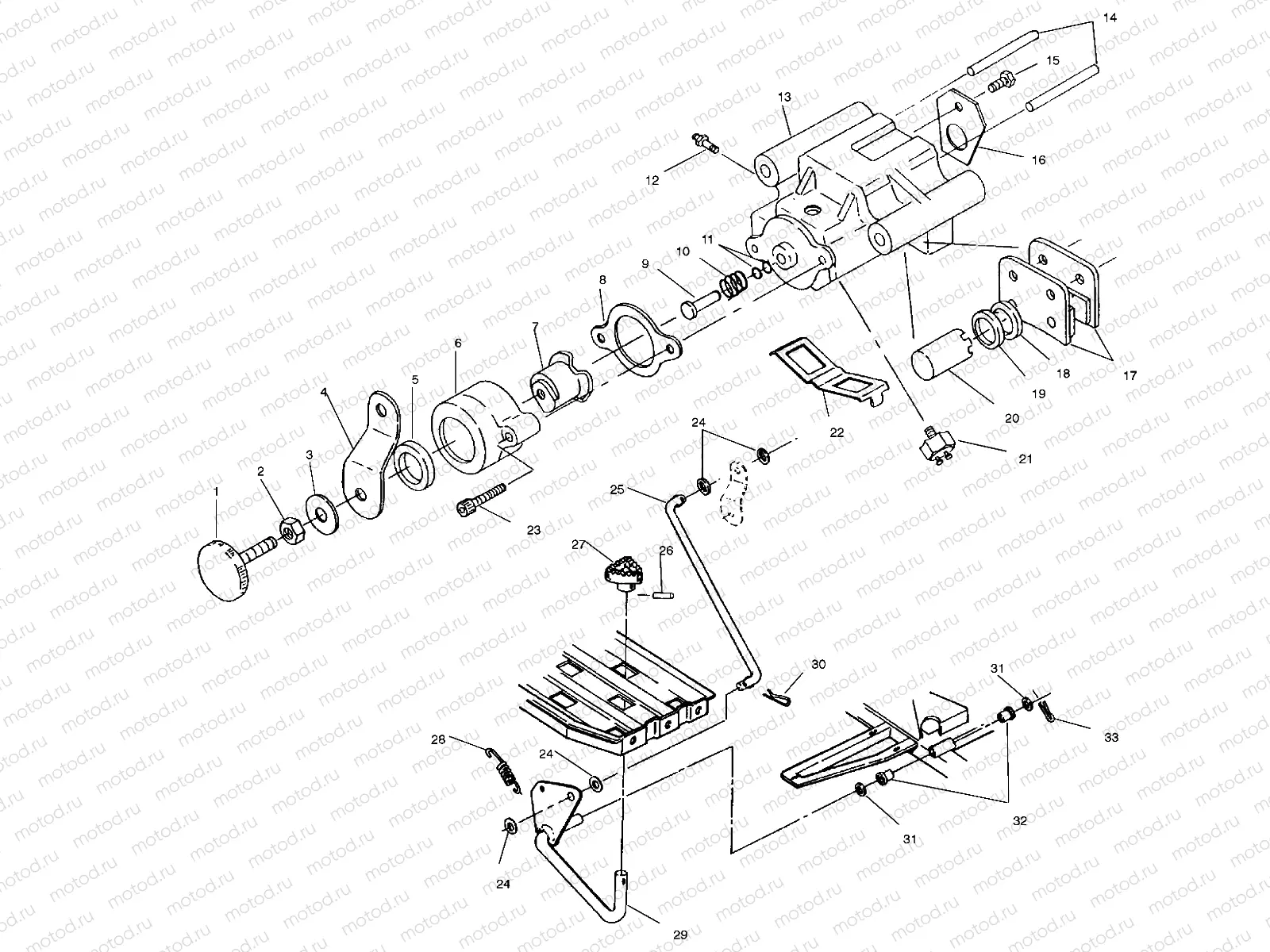REAR BRAKE/FOOT PEDAL ASSEMBLY - W937527 (4924022402b014) | REAR BRAKE/FOOT PEDAL ASSEMBLY - W937527 (4924022402b014)