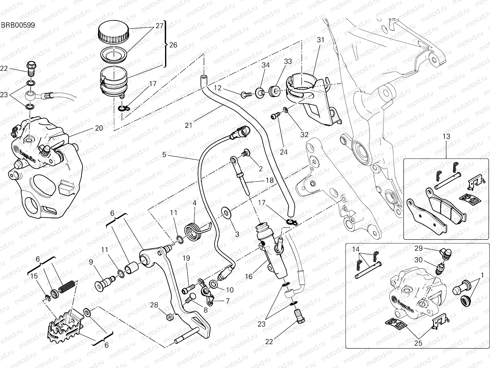 REAR BRAKING SYSTEM [MOD:MS1200E;XPO:STD]