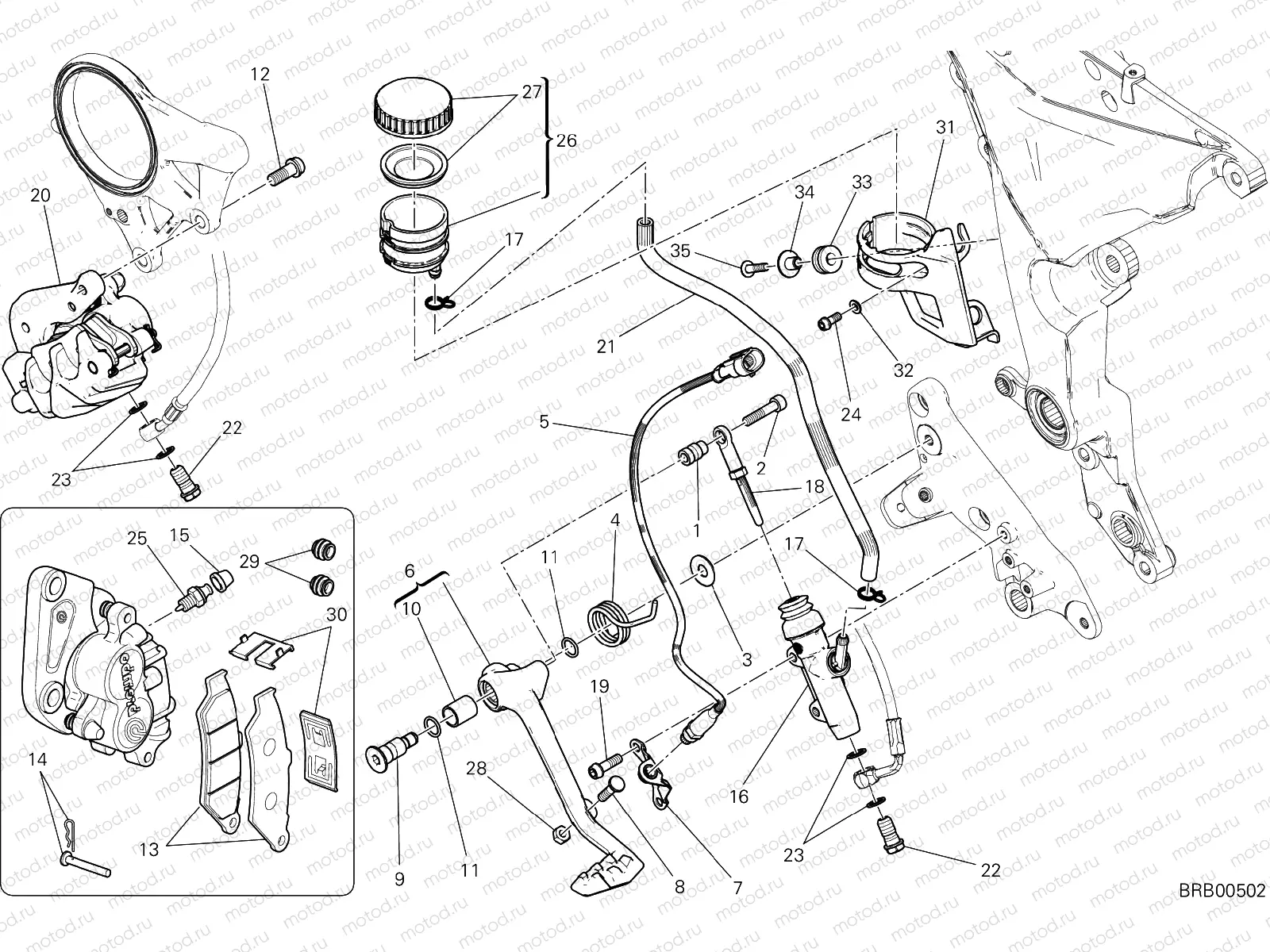 REAR BRAKING SYSTEM [MOD:MS1200S;XST:AUS,EUR,FRA,JAP]