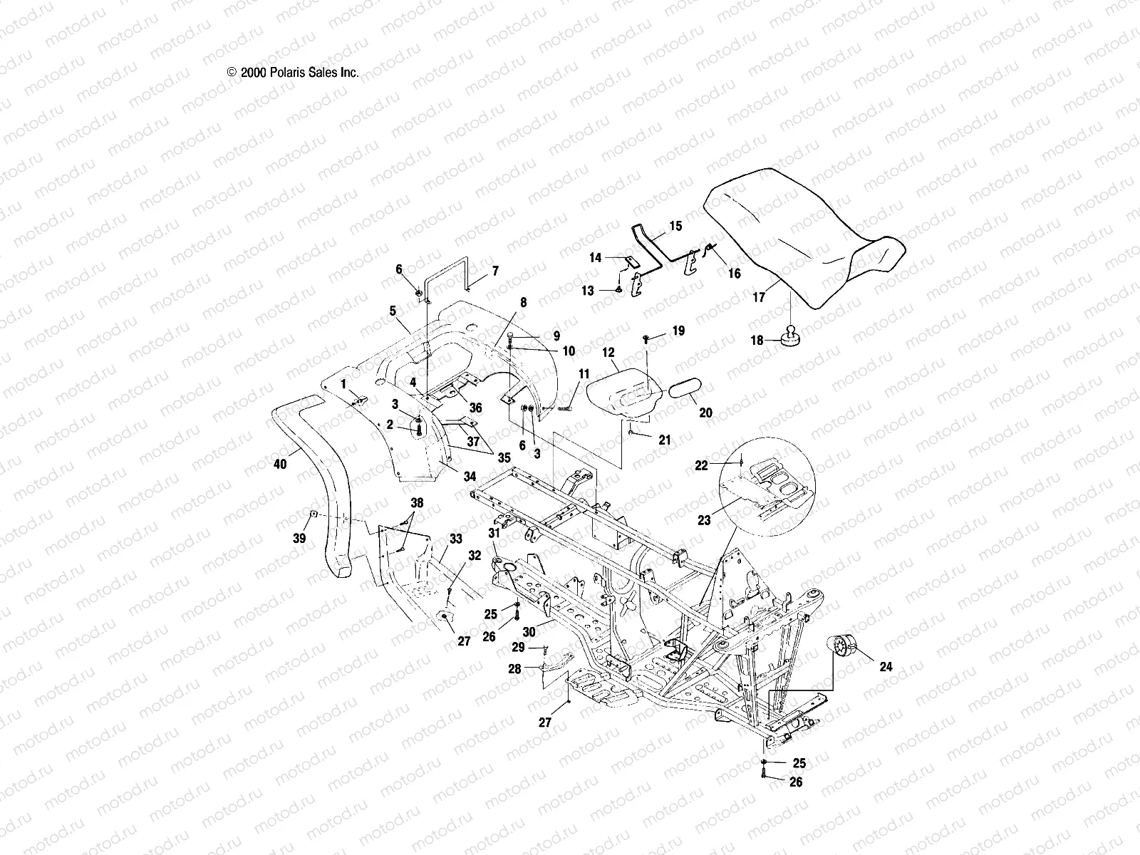 REAR CAB and SEAT - A01CH42AA (4964436443A003) | REAR CAB and SEAT - A01CH42AA (4964436443A003)