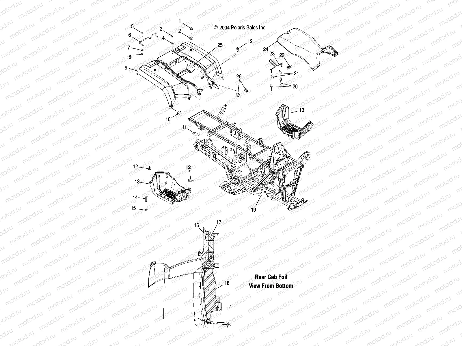 REAR CAB and SEAT - A05MH50AB/AC/AG/AH/AL/AT/FB (4994169416A03) | REAR CAB and SEAT - A05MH50AB/AC/AG/AH/AL/AT/FB (4994169416A03)