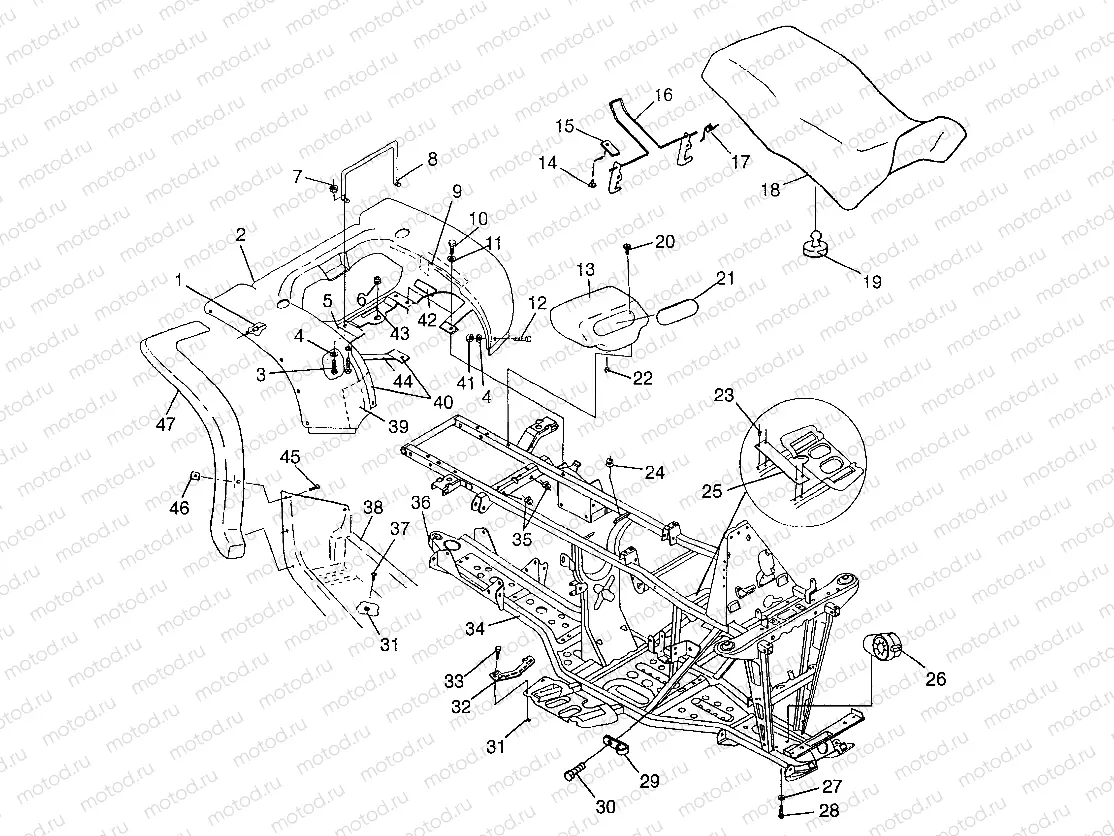 REAR CAB and SEAT  SPORTSMAN 500 W97CH50A (4939993999A005) | REAR CAB and SEAT  SPORTSMAN 500 W97CH50A (4939993999A005)