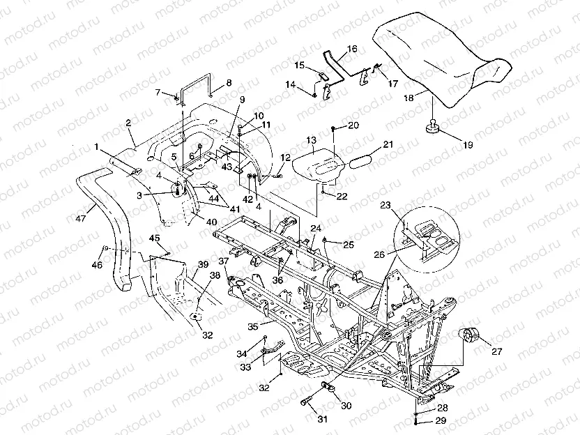 REAR CAB and SEAT  XPLORER 500 W97CD50A (4941354135A005) | REAR CAB and SEAT  XPLORER 500 W97CD50A (4941354135A005)