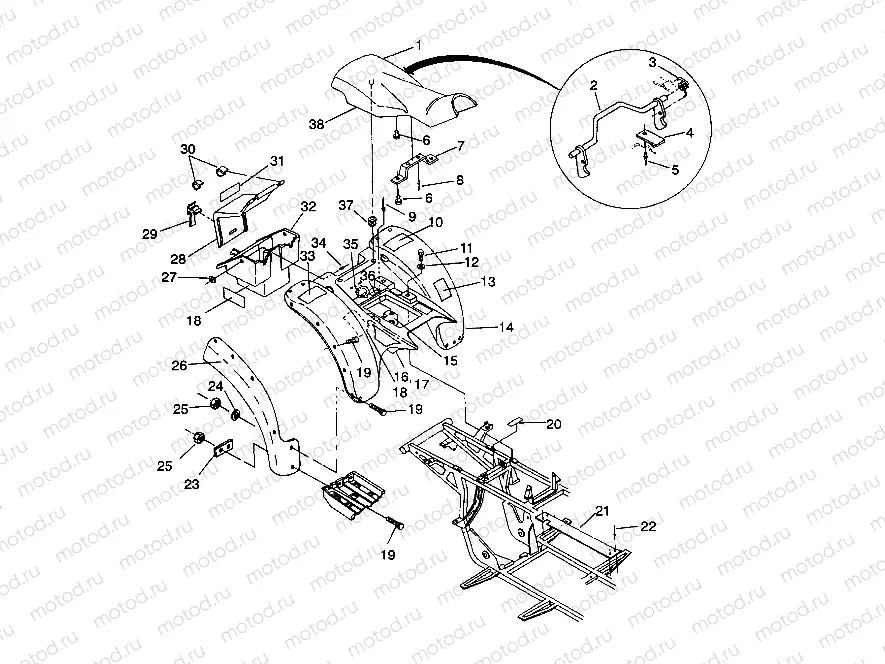 REAR CAB ASSEMBLY Sportsman 4X4 / W938039 (4926382638002A) | REAR CAB ASSEMBLY Sportsman 4X4 / W938039 (4926382638002A)