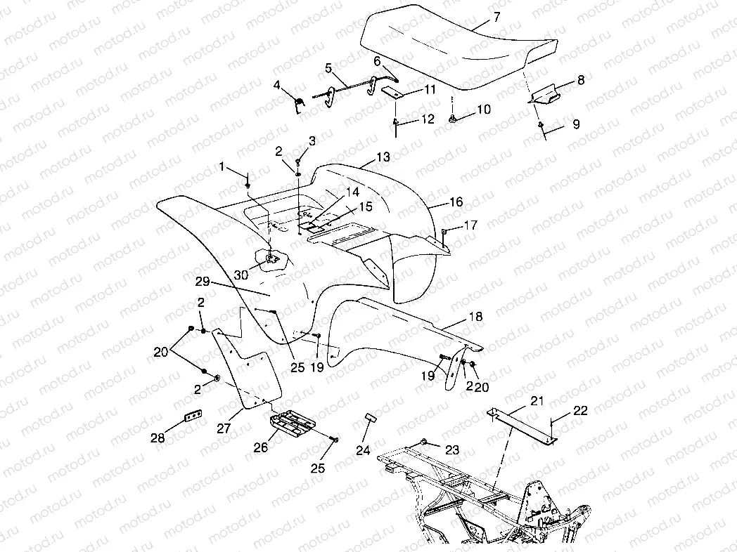 REAR CAB Scrambler 400 W98BC38C (4947254725A006) | REAR CAB Scrambler 400 W98BC38C (4947254725A006)