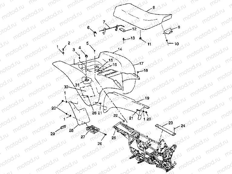 REAR CAB  Scrambler 500 W97BC50A (4943074307A006) | REAR CAB  Scrambler 500 W97BC50A (4943074307A006)