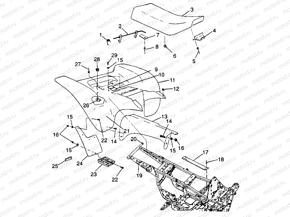 REAR CAB Sport 400L W97BA38C and Trail Blazer W97BA25C (4940124012A006) | REAR CAB Sport 400L W97BA38C and Trail Blazer W97BA25C (4940124012A006)
