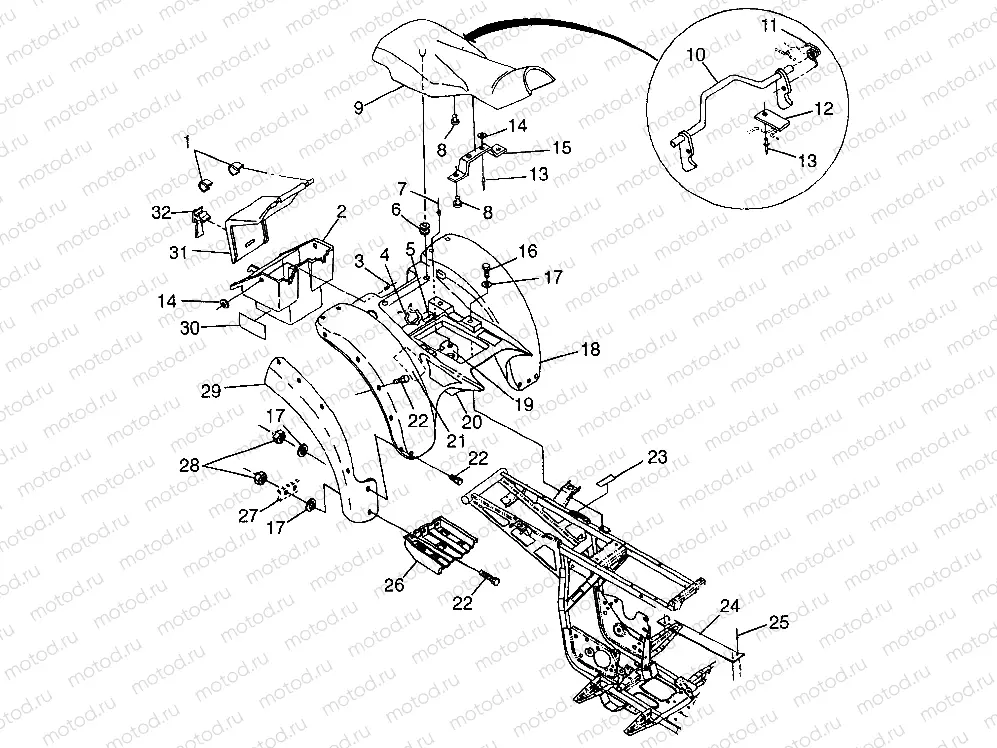 REAR CAB Sportsman 400L W97AC38C (4939673967A006) | REAR CAB Sportsman 400L W97AC38C (4939673967A006)
