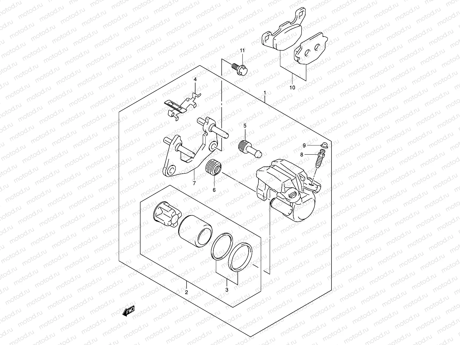 REAR CALIPER (MODEL K5/K6/K7)