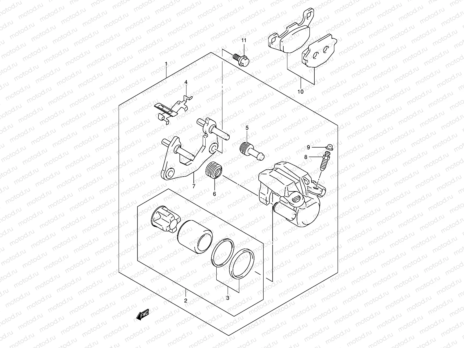 REAR CALIPER (MODEL K5/K6/K7)