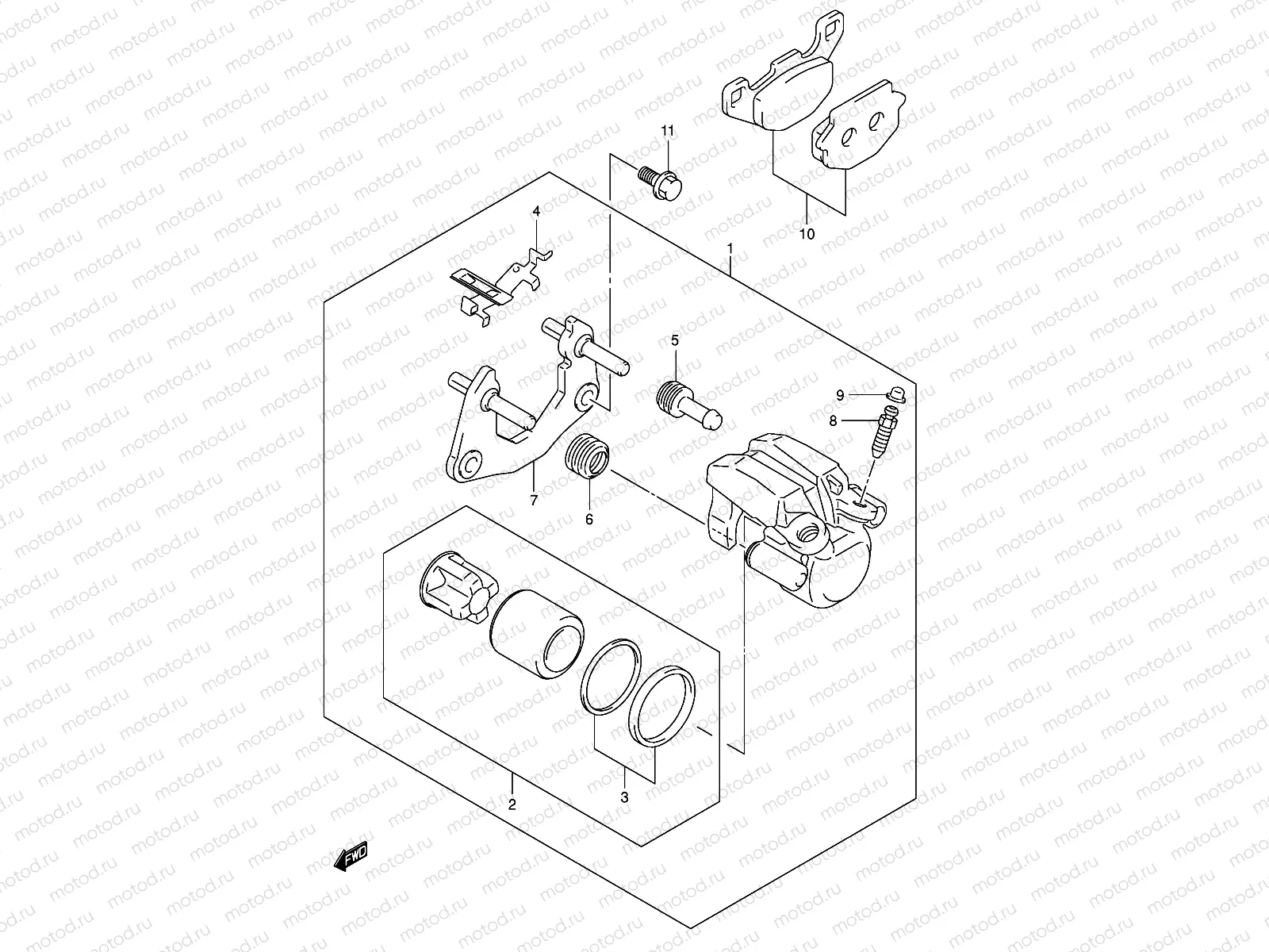 REAR CALIPER (MODEL K5/K6/K7)