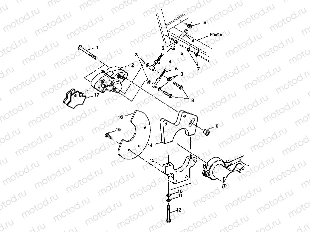 REAR CALIPER MOUNTING Scrambler 400 W98BC38C (4947254725C002) | REAR CALIPER MOUNTING Scrambler 400 W98BC38C (4947254725C002)