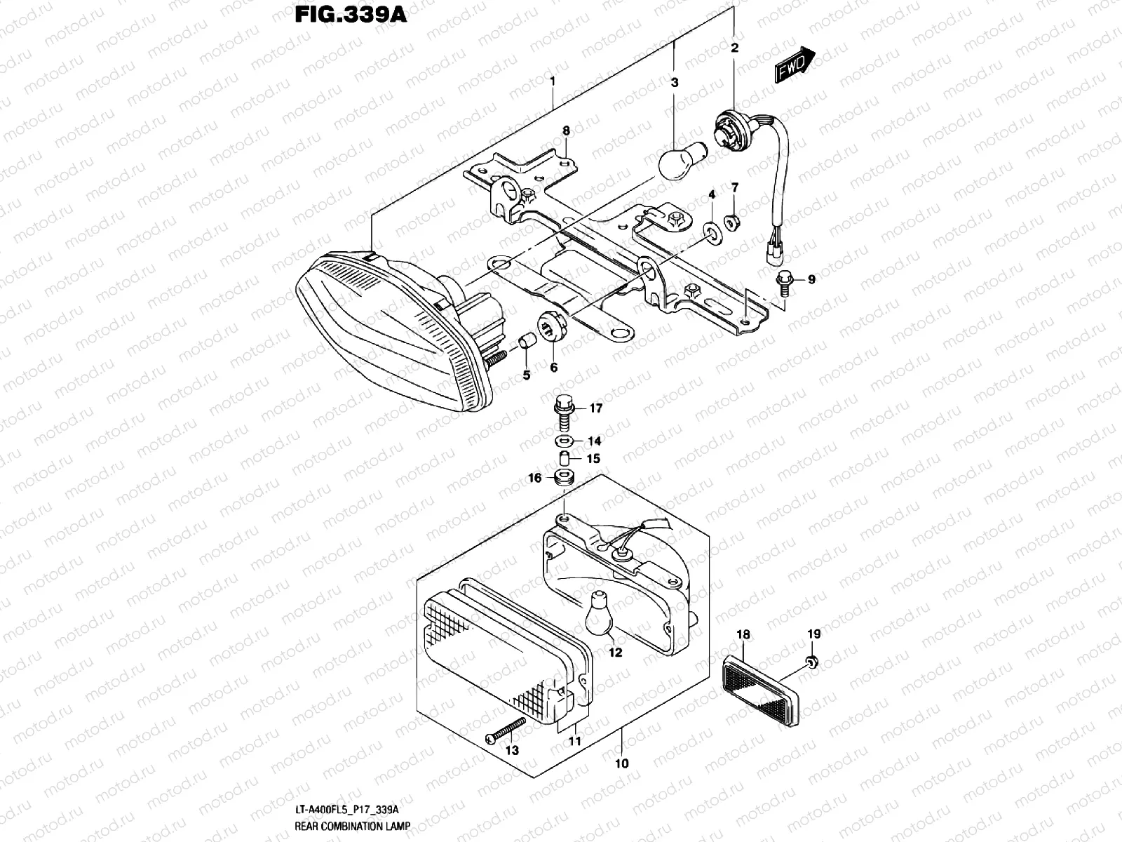 REAR COMBINATION LAMP (LT-A400FL5 P17)