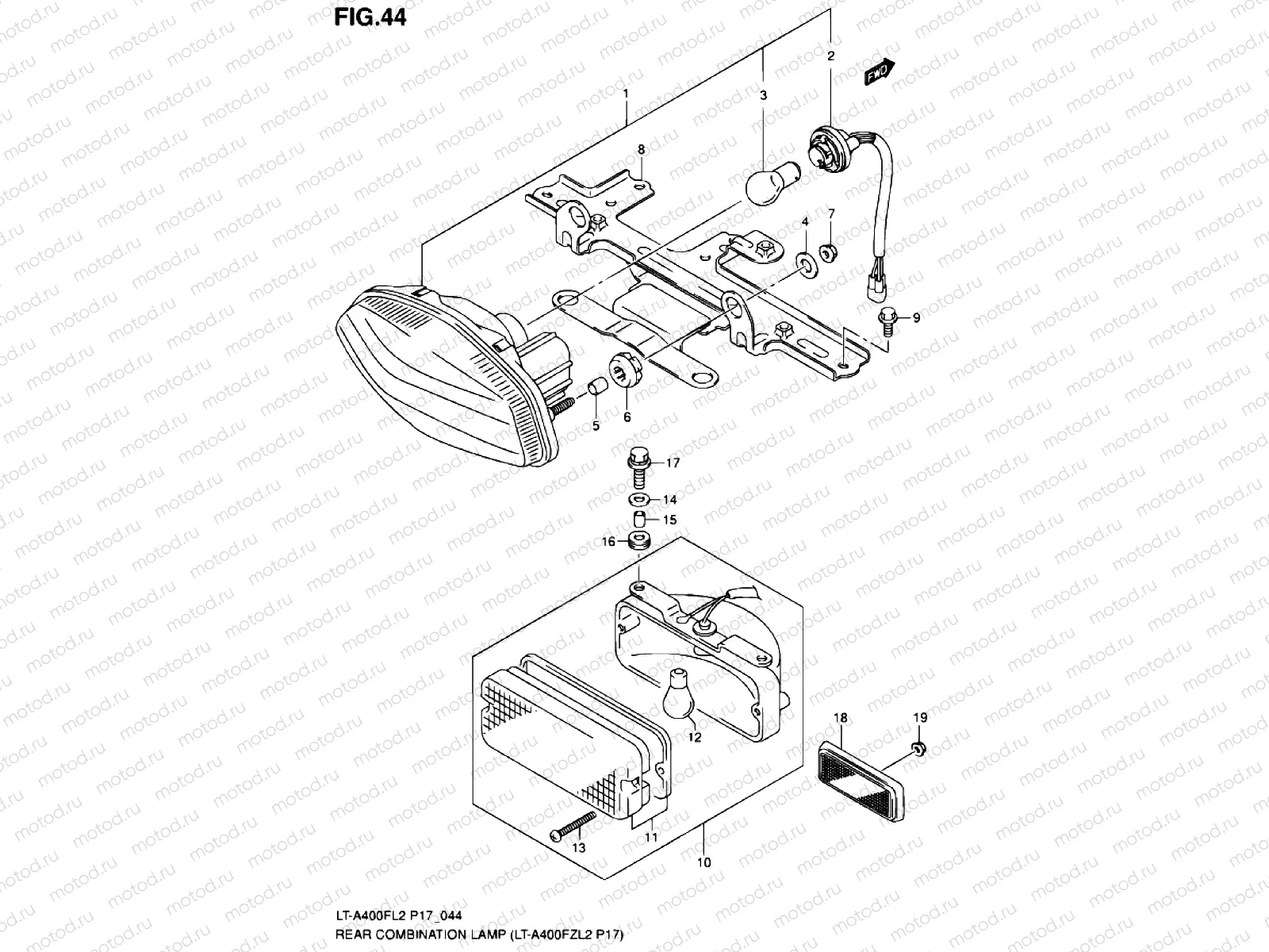 REAR COMBINATION LAMP (LT-A400FZL2 P17)
