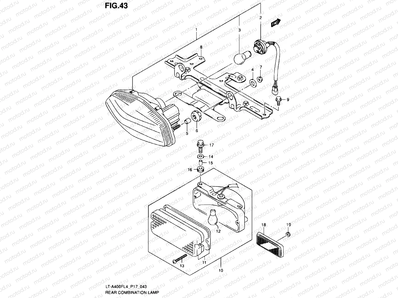REAR COMBINATION LAMP (LT-A400FZL4 P17)