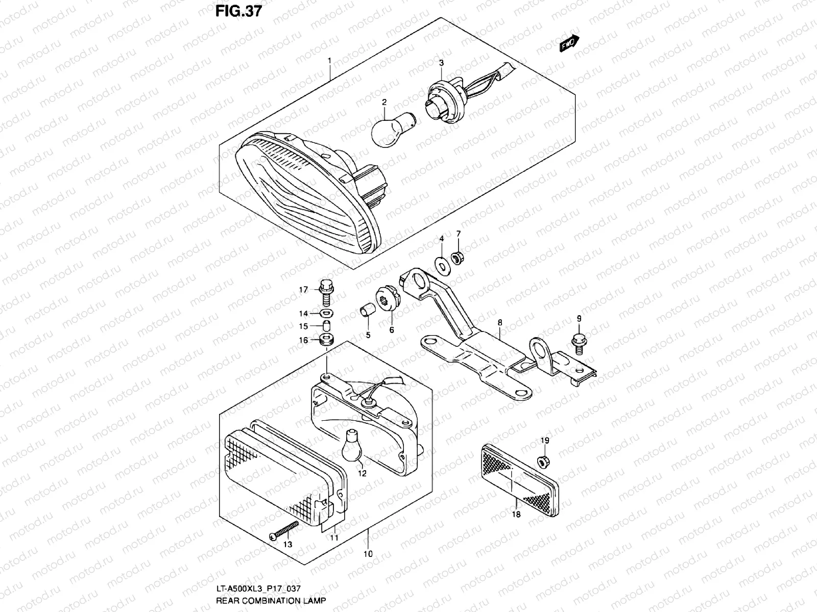 REAR COMBINATION LAMP (LT-A500XL3 P17)
