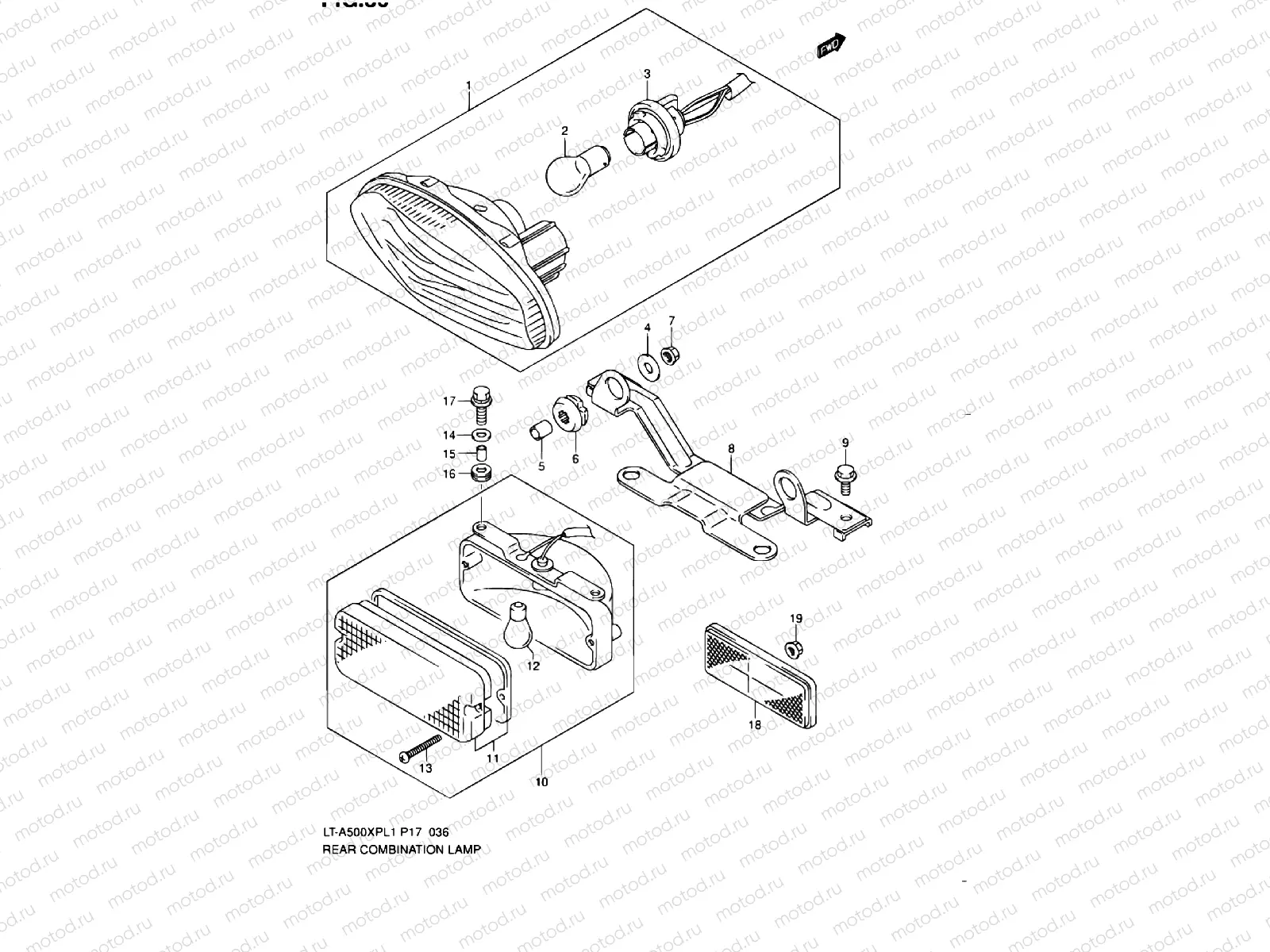 REAR COMBINATION LAMP (LT-A500XPL1 P17)