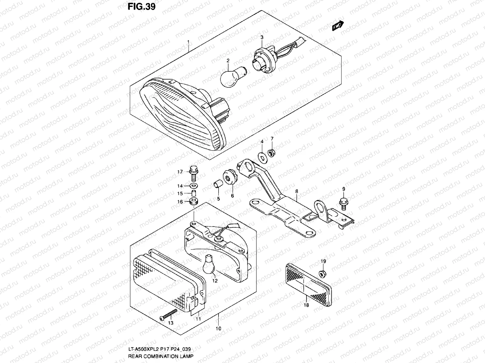 REAR COMBINATION LAMP (LT-A500XPZL2 P17)