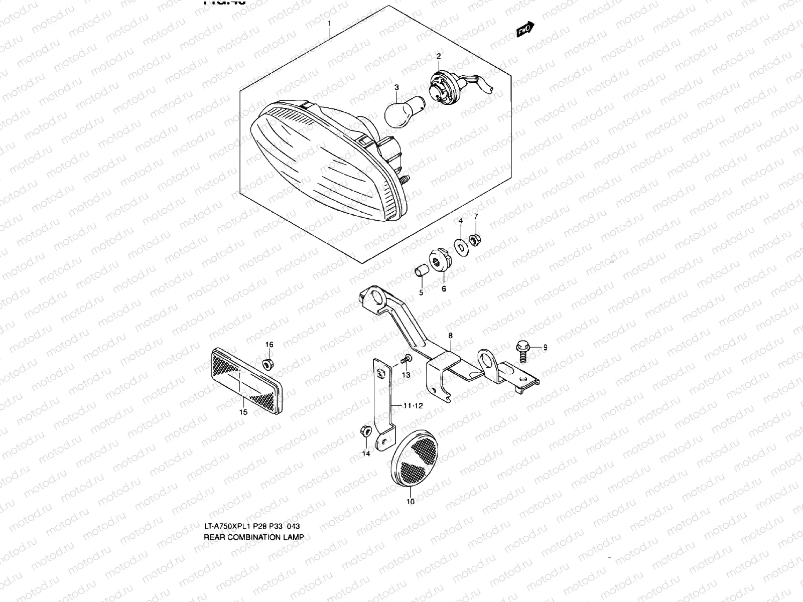 REAR COMBINATION LAMP (LT-A750XPL1 P28)