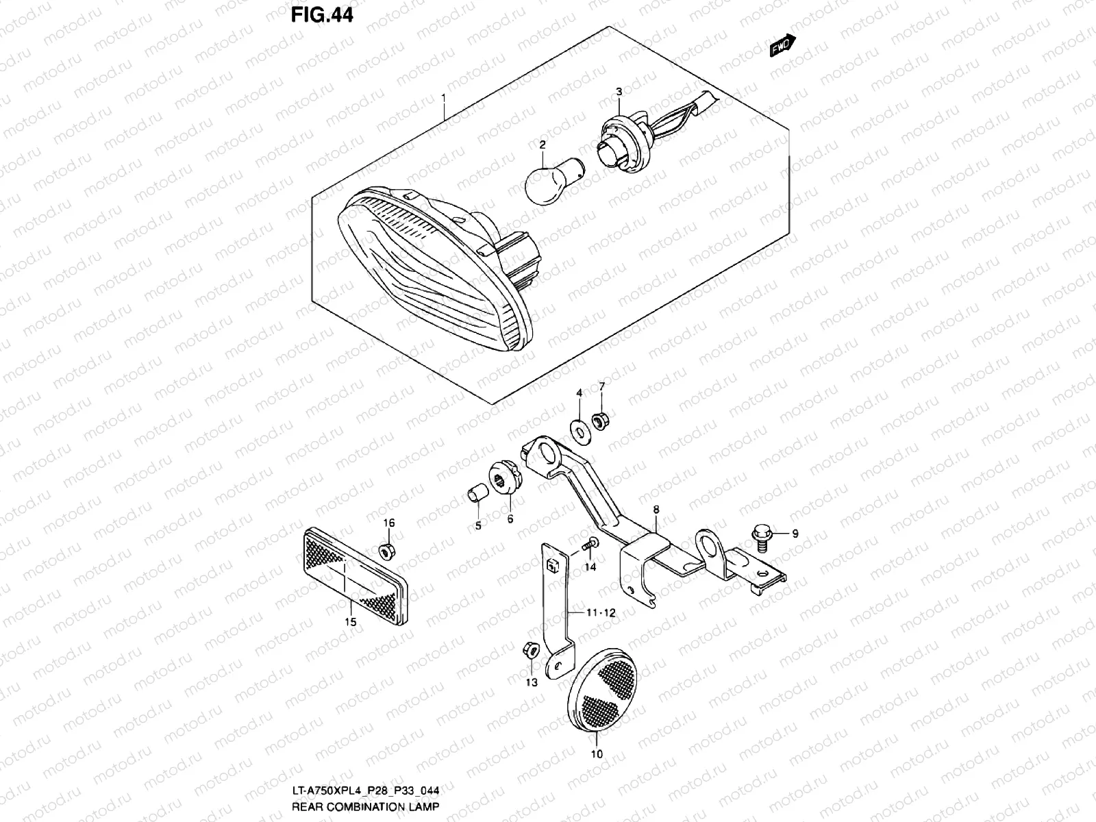 REAR COMBINATION LAMP (LT-A750XPL4 P28)