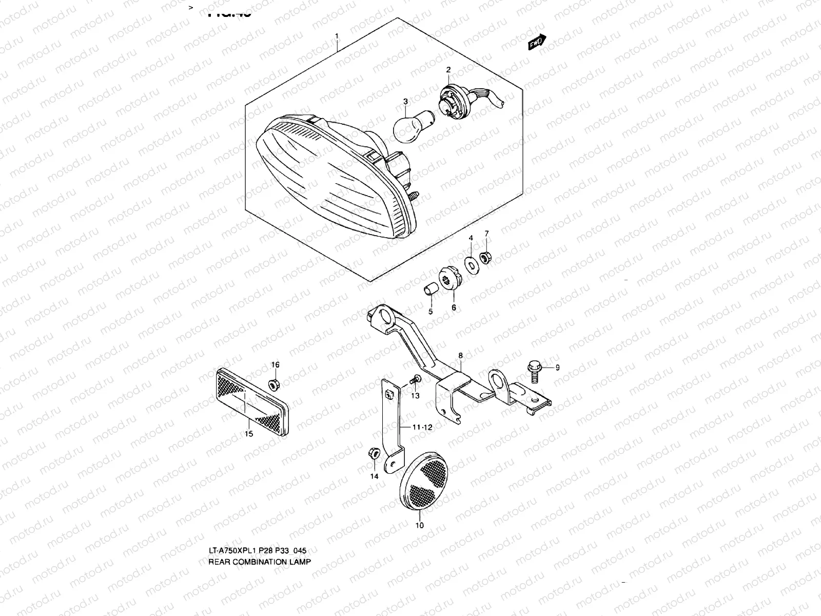 REAR COMBINATION LAMP (LT-A750XPZL1 P28)