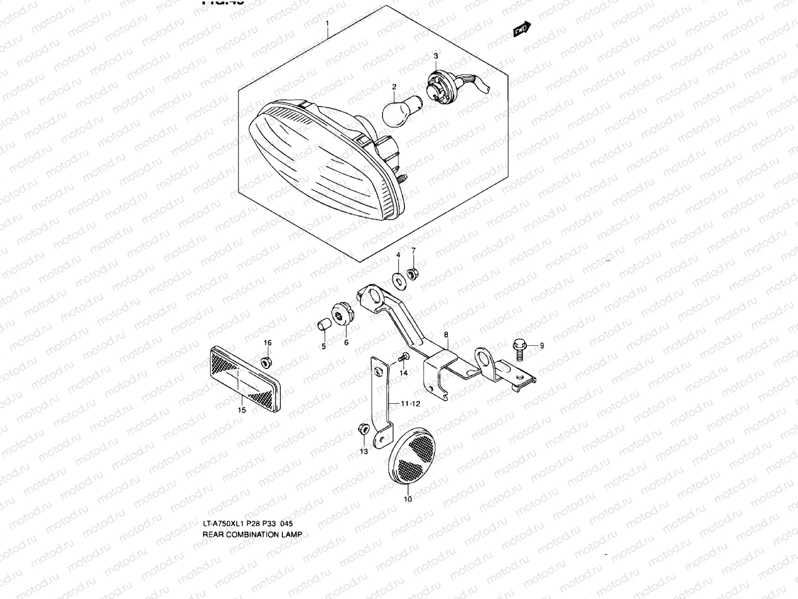 REAR COMBINATION LAMP (LT-A750XZL1 P28)