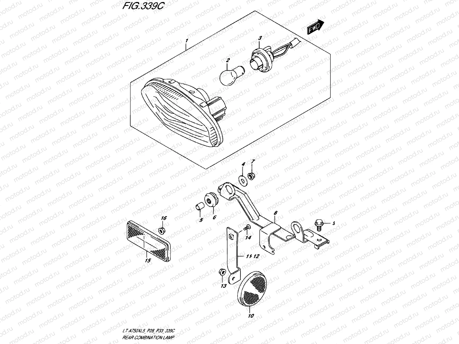 REAR COMBINATION LAMP (LT-A750XZL5 P28)