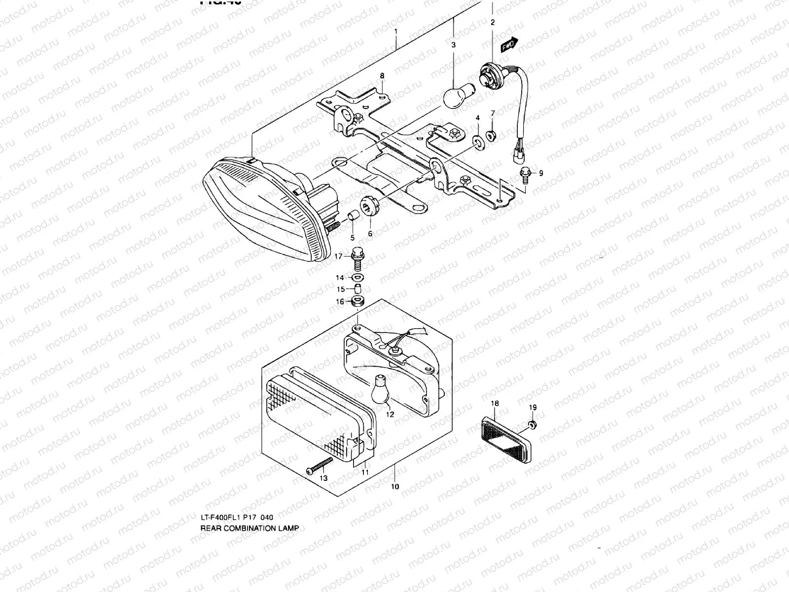REAR COMBINATION LAMP (LT-F400FL1 P17)