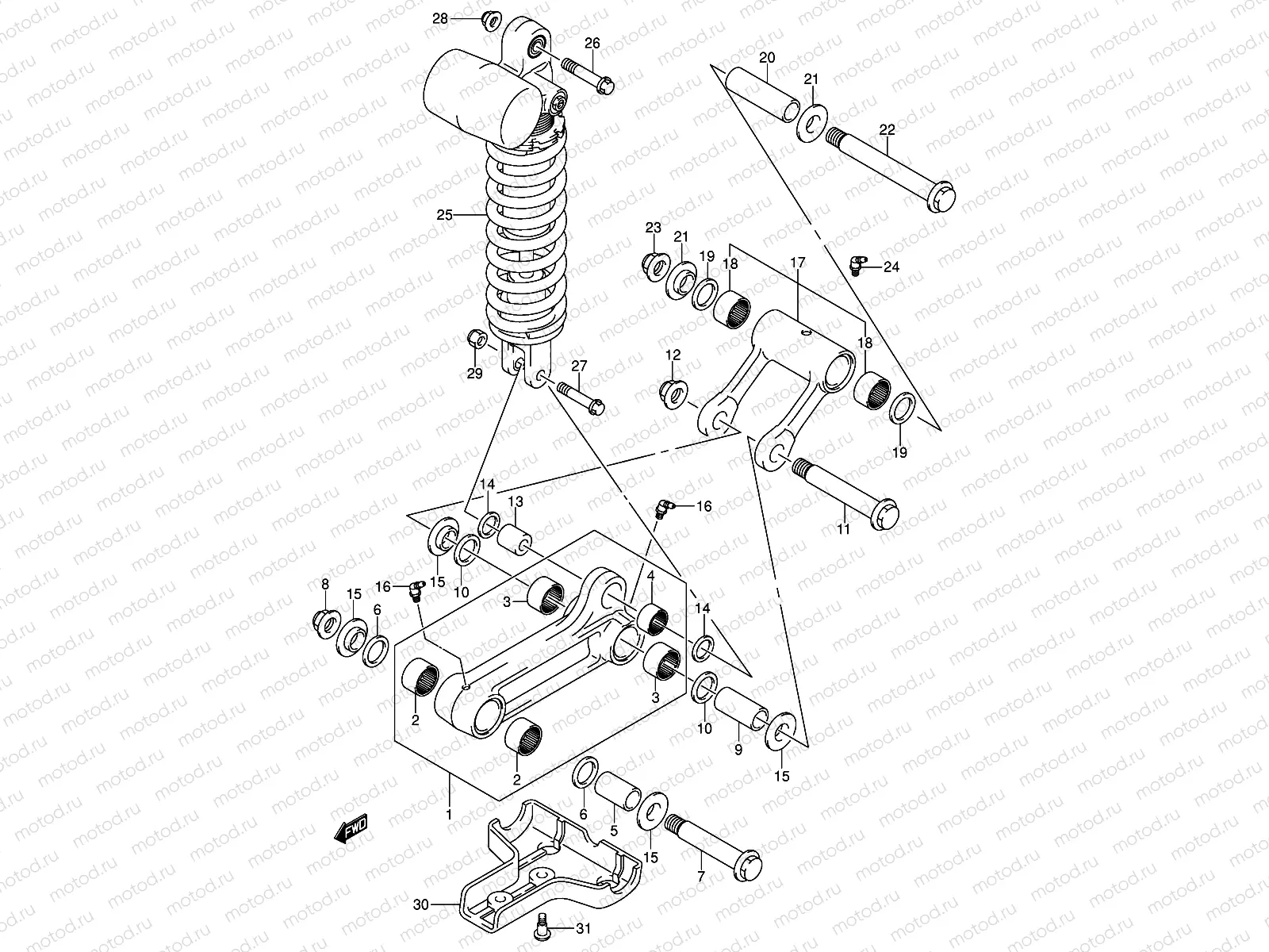 REAR CUSHION LEVER (MODEL K3/K4)