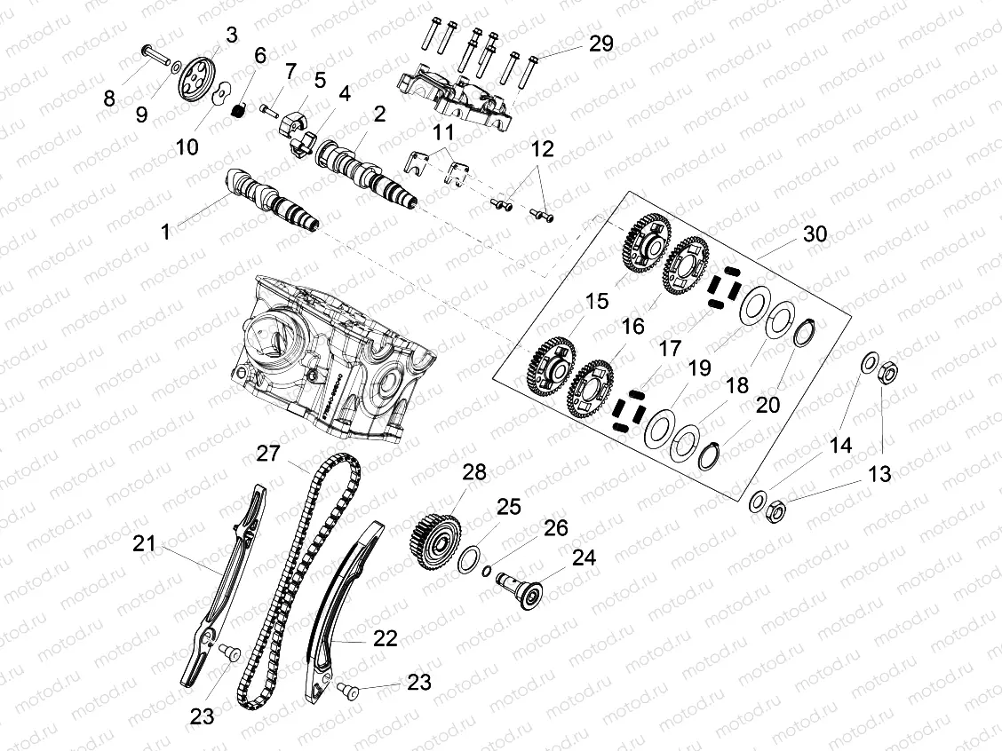 Rear cylinder timing system