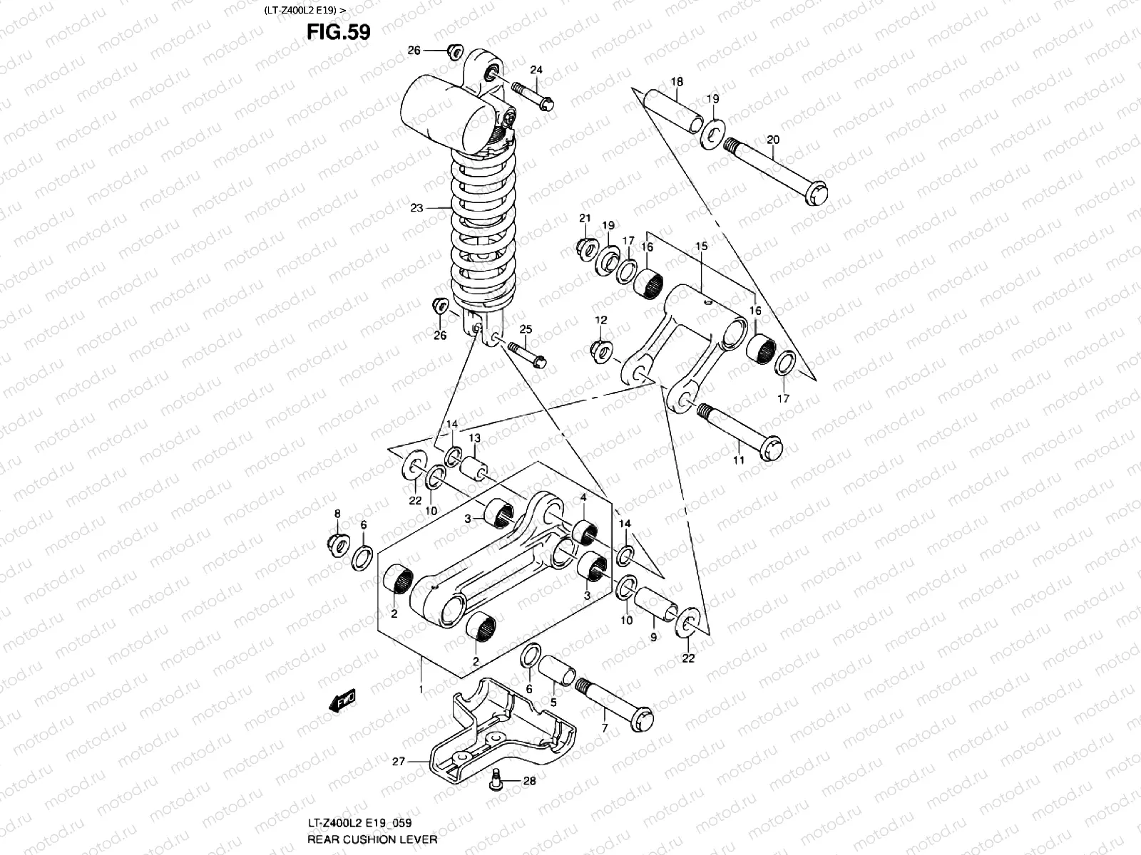 REAR DAMPER (LT-Z400L2 E19)