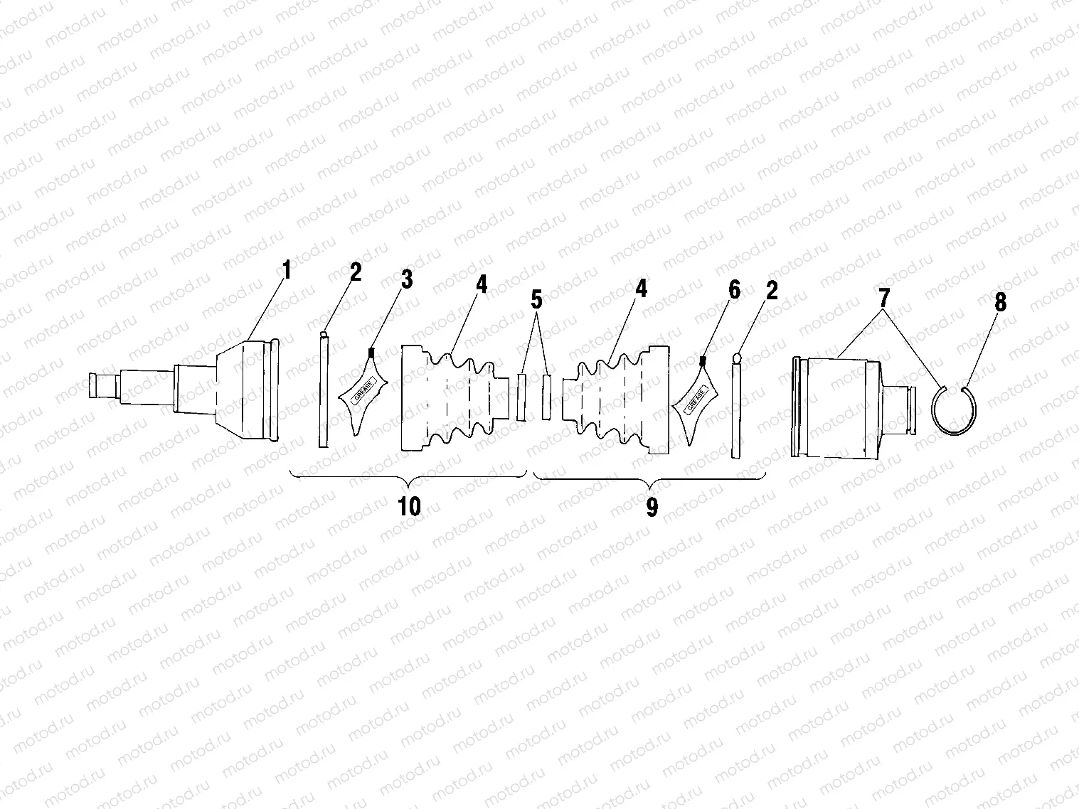 REAR DRIVE SHAFT - A01CH42AA (4964436443B002) | REAR DRIVE SHAFT - A01CH42AA (4964436443B002)