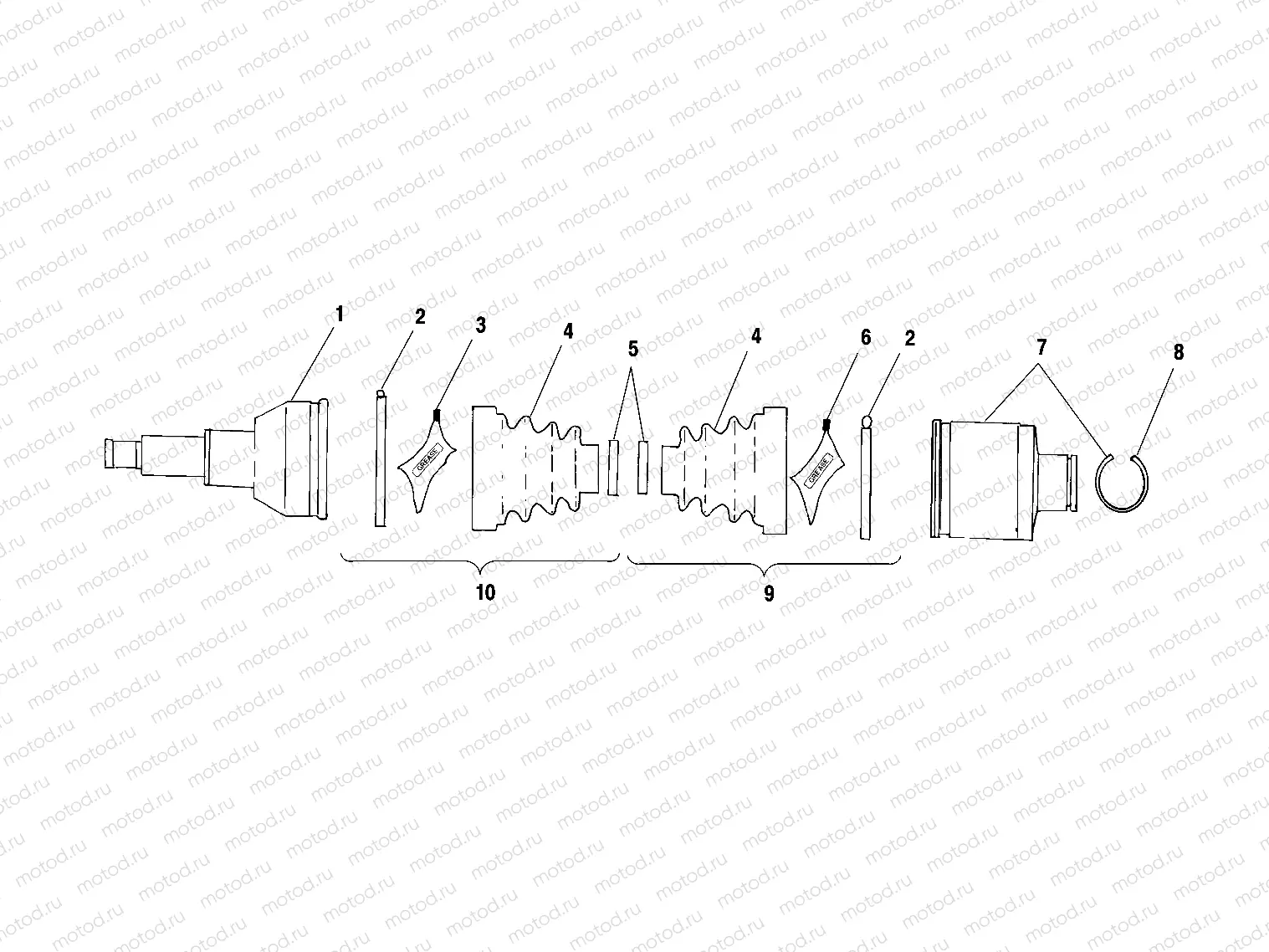 REAR DRIVE SHAFT - A01CH50AA (4964466446B003) | REAR DRIVE SHAFT - A01CH50AA (4964466446B003)