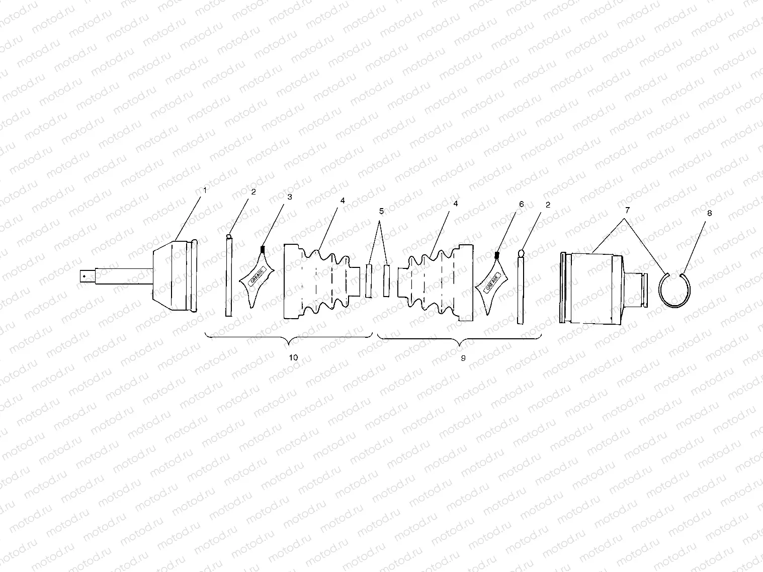 REAR DRIVE SHAFT - A02CH68AA/AB/AC/CA/CB (4966346634B03) | REAR DRIVE SHAFT - A02CH68AA/AB/AC/CA/CB (4966346634B03)