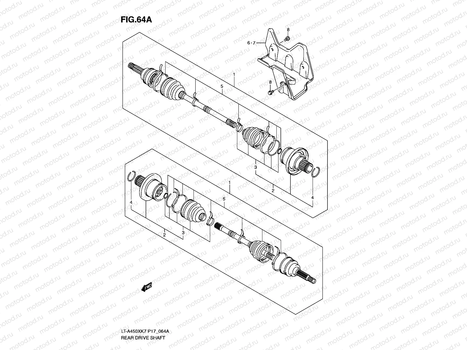 REAR DRIVE SHAFT (LT-A450XK8/XZK8/XK9/XZK9/XL0)