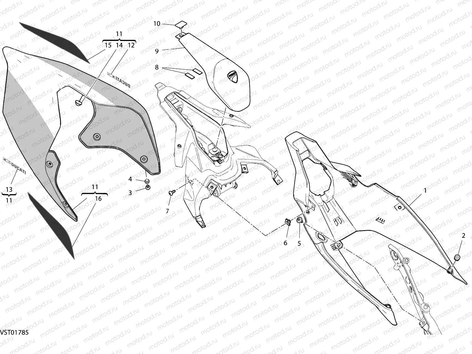 REAR FAIRING [MOD:PANV4 SP,PANV4SPM]