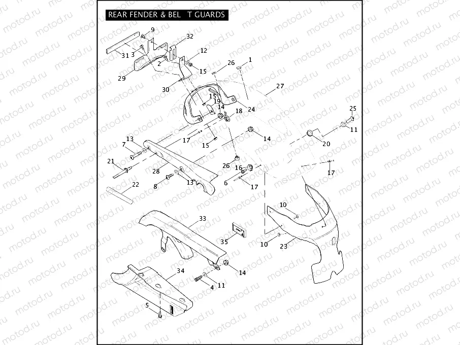 REAR FENDER & BELT GUARD