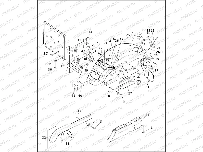 REAR FENDER & BELT GUARDS (2 OF 2)