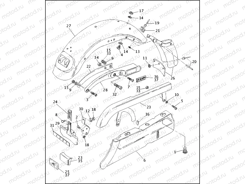 REAR FENDER & BELT GUARDS